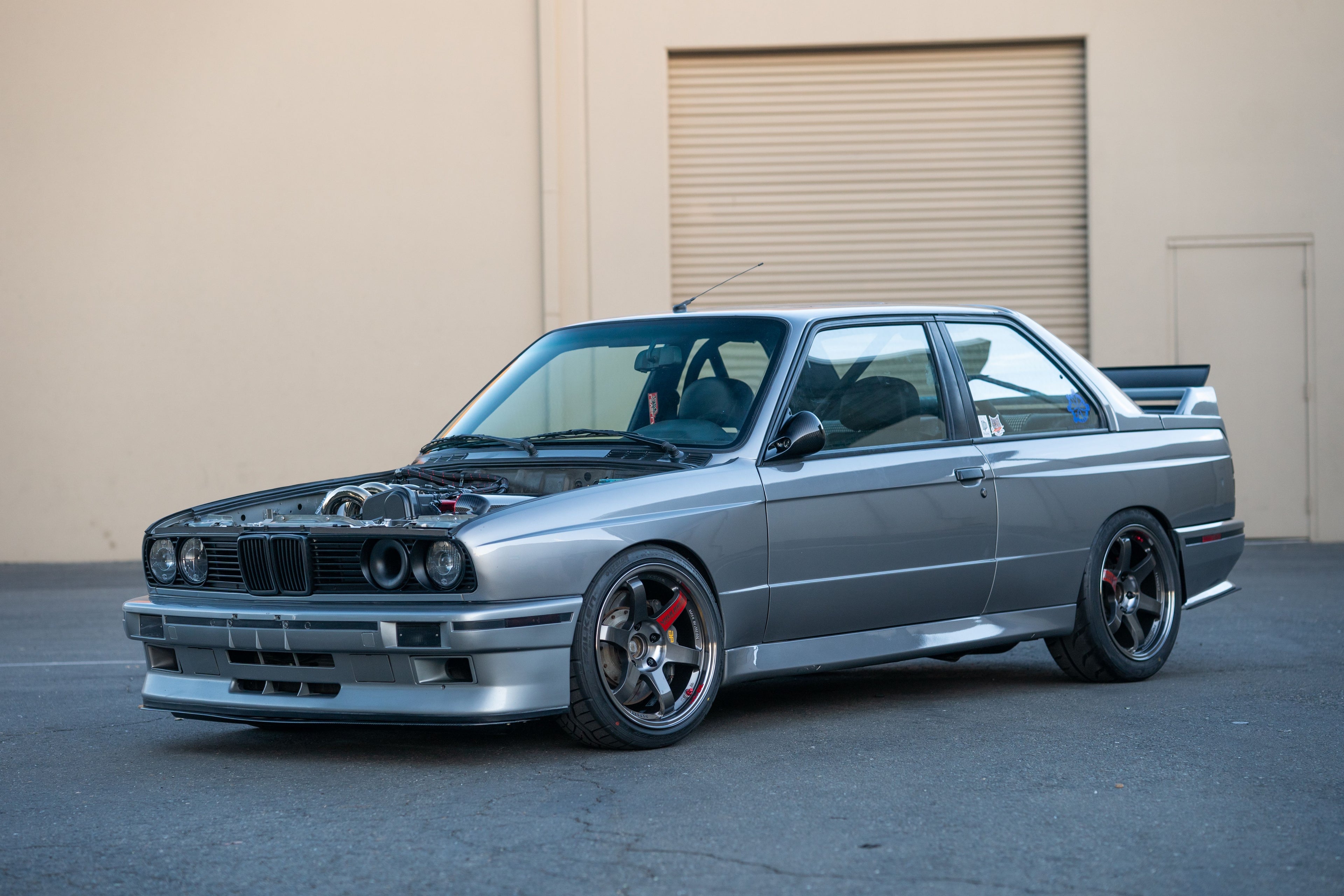 BMW E30 M3 with an exposed engine swap
